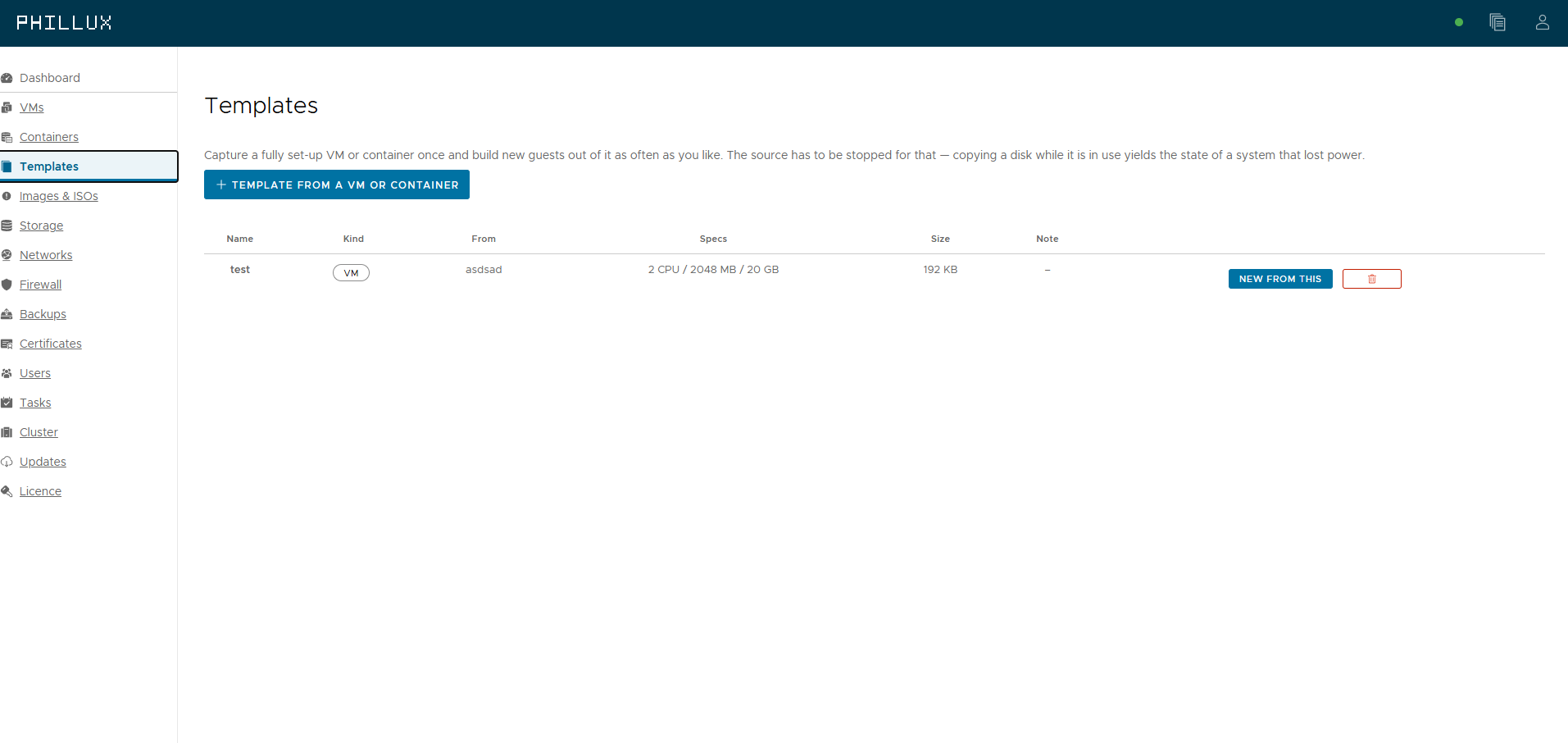 Templates captured from a VM or container, ready to build new guests from